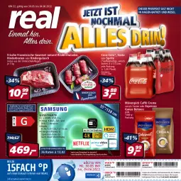 Gazetka promocyjna Real - Gazetka - ważna od 04.06 do 04.06.2022 - strona 1 - produkty: bohne, bohnen, braten, coca-cola, cola, coupon, dvb, DVB-T, eis, elle, ente, espresso, fanta, fanta oder, fanta oder sprite, gulasch, HDMI, Kugel, mövenpick, natur, oder espresso, oder rindergulasch, oder sprite, payback, Receiver, reis, rel, rind, rinder, rinderbraten, rindergulasch, Rinderroulade, rinderrouladen, rouladen, rum, Samsung, Samsung TV, Schal, Schale, Spektrum, sprite, teller, Ti, usb