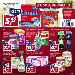 Gazetka promocyjna Real - Gazetka - ważna od 04.06 do 04.06.2022 - strona 17 - produkty: Bad, coupon, dalli, dusche, eis, flasche, Frosch, frucht, früchte, Heu, hipp, lenor, Maschinenpfleger, milch, papier, persil, persil waschmittel, reiniger, reis, scheuermilch, sofort-rabatt, somat, spülmaschinen, Ti, Tiere, toilettenpapier, wäscheparfüm, waschmittel, wc-gel, weck, zewa