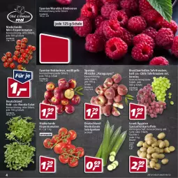 Gazetka promocyjna Real - Gazetka - ważna od 04.06 do 04.06.2022 - strona 4 - produkty: beere, beeren, beutel, cola, eis, Frühkartoffeln, gurke, gurken, himbeer, himbeere, himbeeren, kartoffel, kartoffeln, mini-rispentomaten, Nektar, nektarinen, paraguayos, pfirsich, pfirsiche, reis, rispentomaten, rucola, salat, Salatgurke, salatgurken, Schal, Schale, speisefrühkartoffeln, tafeltrauben, Ti, tomate, tomaten, trauben, Yo