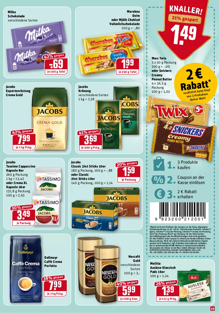 Aktueller Prospekt Rewe - Diese Woche im Angebot! - von 12.07 bis 17.07.2021 - strona 19