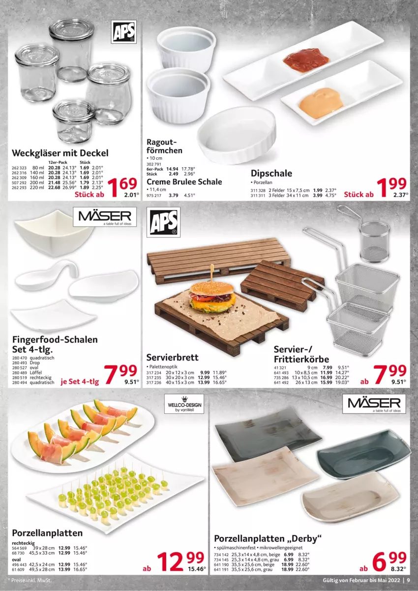 Aktueller Prospekt Selgros - Gastronomie - von 01.02 bis 31.05.2022 - strona 9 - produkty: creme, decke, Deckel, elle, Gläser, latte, LG, Löffel, mikrowelle, Palette, quad, Ragout, Schal, Schale, spülmaschinen, Ti, tisch, tuc, weck