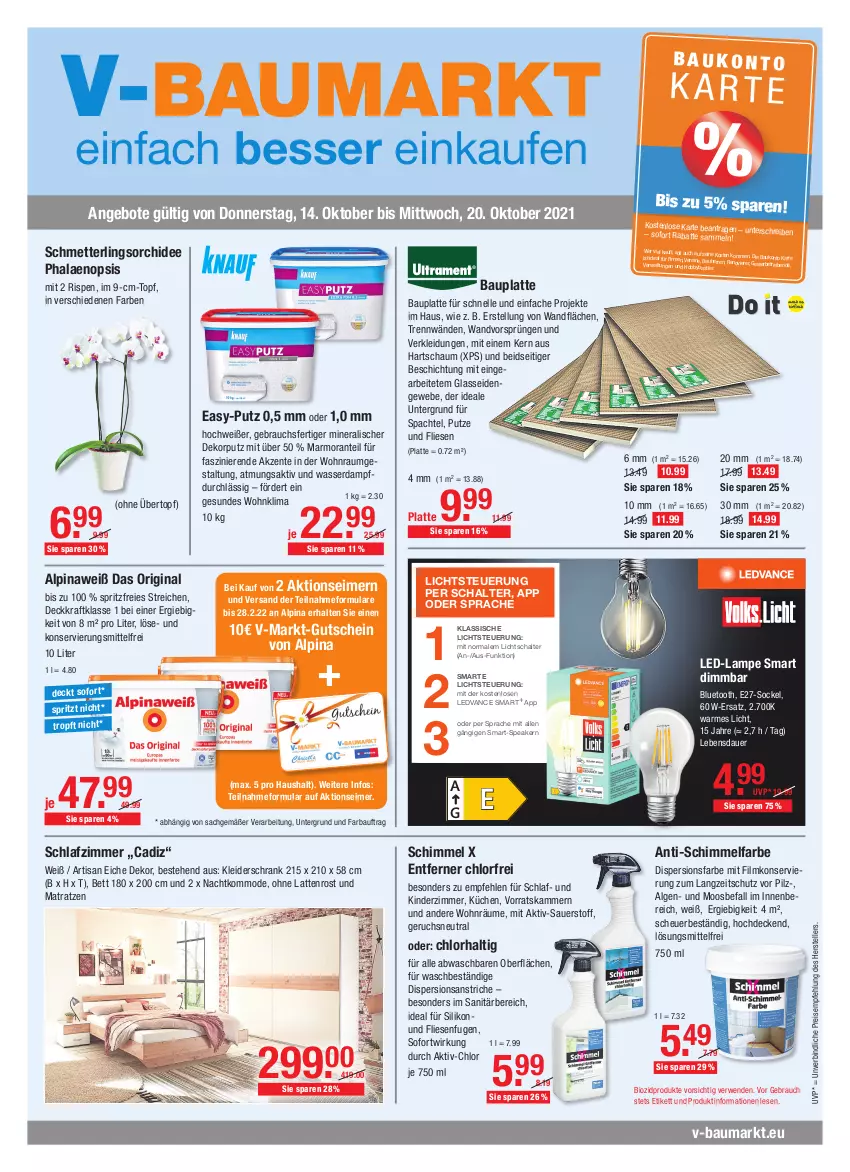 Aktueller Prospekt Vmarkt - V-Baumarkt - von 14.10 bis 20.10.2021 - strona 1