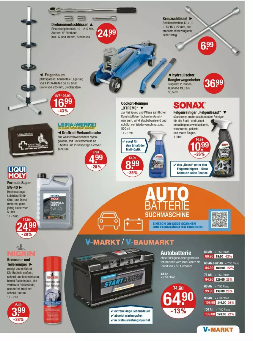 Aktueller Prospekt Vmarkt - Prospekte - von 28.03 bis 03.04.2024 - strona 19 - produkty: aceto, auer, auto, Bau, Brei, Diesel, eier, eis, felgen, Felgenreiniger, kraft, lack, LG, nuss, reifen, reiniger, Reinigung, Ria, Tasche, Ti, wasser, werkzeug