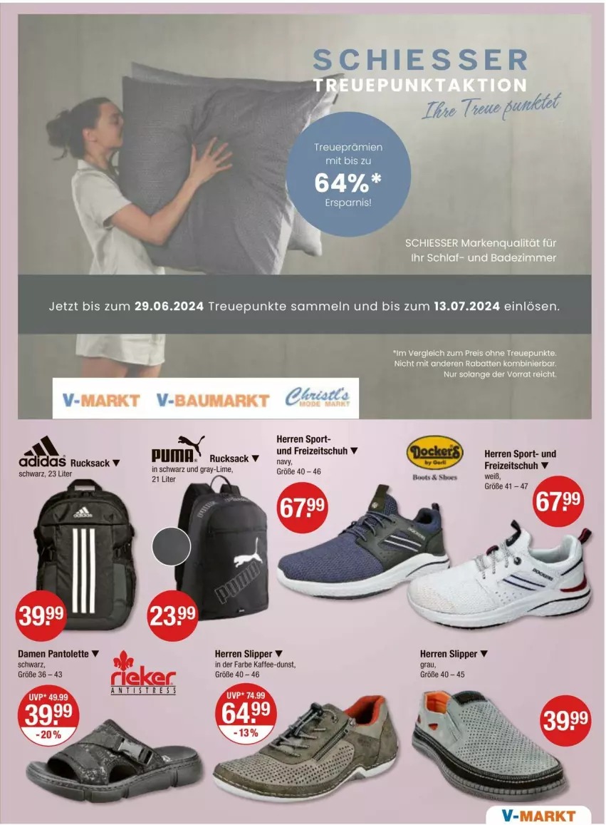 Aktueller Prospekt Vmarkt - Prospekte - von 28.03 bis 03.04.2024 - strona 25 - produkty: eier, kaffee, pantolette, rucksack, sac, slip, Slipper, Sport, Ti