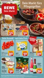 Gazetka promocyjna Rewe - Prospekte - Gazetka - ważna od 18.05 do 18.05.2024 - strona 1 - produkty: aktionspreis, Becher, bella crema, bio, bohne, bohnen, bourbon, bourbon vanille, braten, butter, chips, chipsfrisch, coupon, cremissimo, ecco, eis, fleisch, frucht, fruchtsecco, funny-frisch, grill, gulasch, jungbullen, krombache, krombacher, landliebe, langnese, langnese cremissimo, melitta, reis, rind, rinder, rinder-rouladen, Romatomaten, rotkäppchen, rouladen, Schal, Schale, schoko, schokolade, sekt, sim, telefon, Ti, tomate, tomaten, uhr, vanille