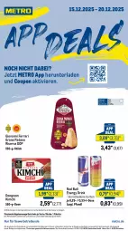 Gazetka promocyjna Metro - App-Deals - Gazetka - ważna od 20.12 do 20.12.2025 - strona 1 - produkty: abholpreise, angebot, angebote, coupon, drink, eis, energy drink, getränk, getränke, grana, grana padano, ilag, mac, Metro, milch, padano, Palette, Rana, Rauch, red bull, reis, riserva, rwe, Ti
