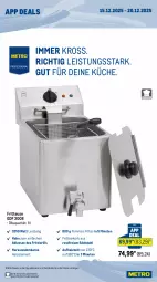 Gazetka promocyjna Metro - App-Deals - Gazetka - ważna od 20.12 do 20.12.2025 - strona 4 - produkty: auer, coupon, edelstahl, eis, fritteuse, Frittierkorb, Frittieröl, korb, küche, pommes, Pommes Frites, Ti