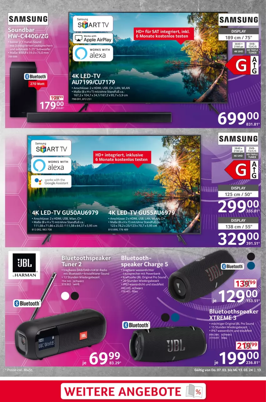 Aktueller Prospekt Selgros - Non Food - von 07.03 bis 13.03.2024 - strona 13 - produkty: alexa, angebot, angebote, Apple, dvb, harman, HDMI, Samsung, usb