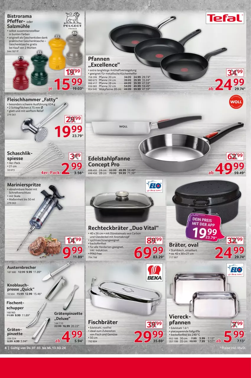 Aktueller Prospekt Selgros - Non Food - von 07.03 bis 13.03.2024 - strona 6 - produkty: aust, Austern, backofen, decke, Deckel, edelstahl, elle, fisch, fische, Geschenktasche, gin, Glasdeckel, herdarten, knoblauch, küche, Küchen, Küchenhelfer, LG, Ofen, pfanne, pfannen, pfeffer, Pinzette, rama, Rechteckbräter, rel, salz, Salzmühle, spülmaschinen, Tasche, Ti, tisch, und gemüse, vita, wok