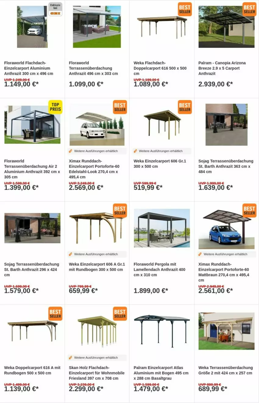 Aktueller Prospekt Obi - Prospekte - von 12.11 bis 20.11.2024 - strona 2 - produkty: braun, bree, Carport, edelstahl, elle, Holz, soja, Terrassenüberdachung, weka