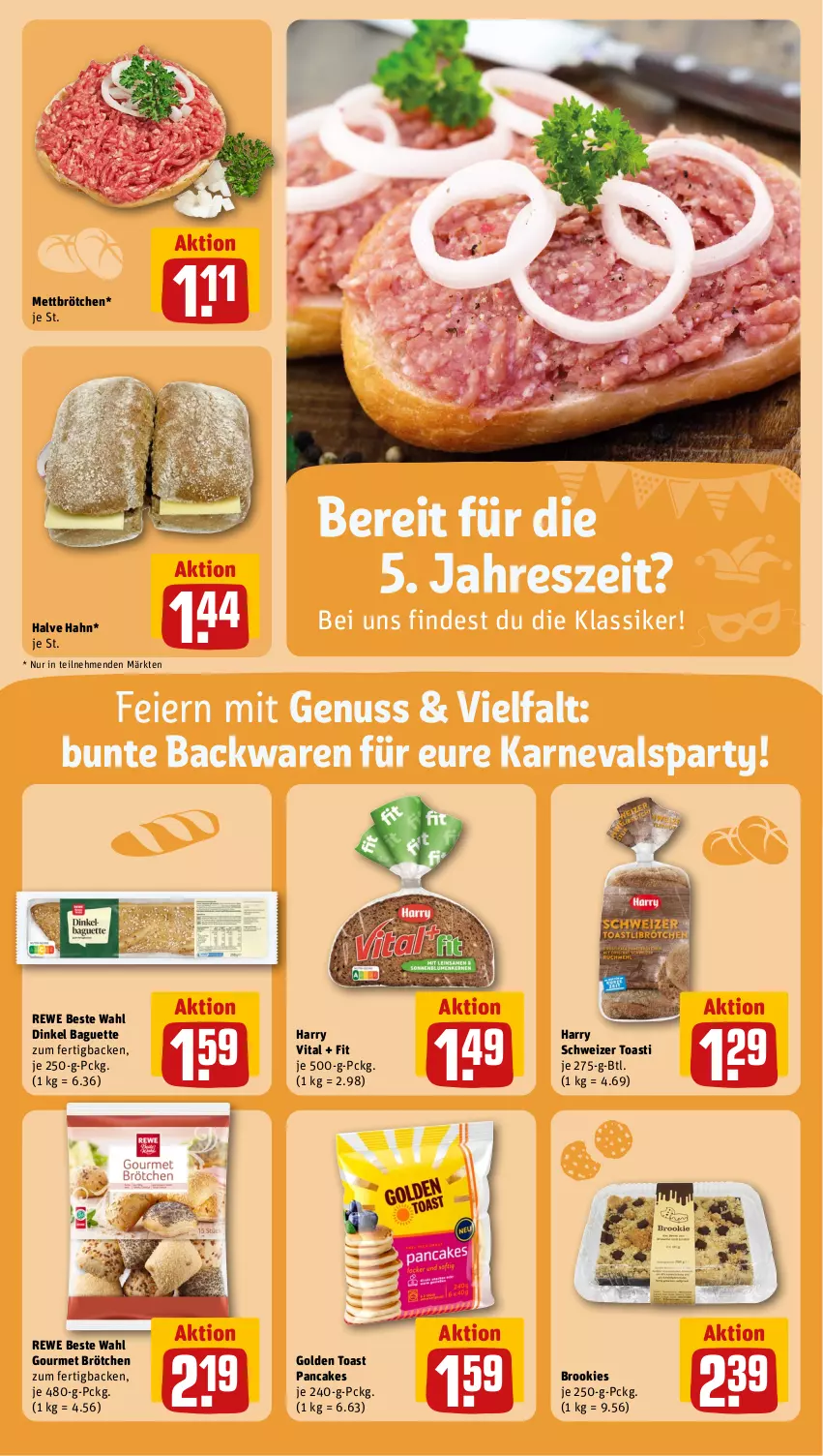 Aktueller Prospekt Rewe - Prospekte - von 04.11 bis 09.11.2024 - strona 11 - produkty: asti, backwaren, baguette, brötchen, eier, golden toast, Mett, nuss, rewe beste wahl, Ti, toast, vita