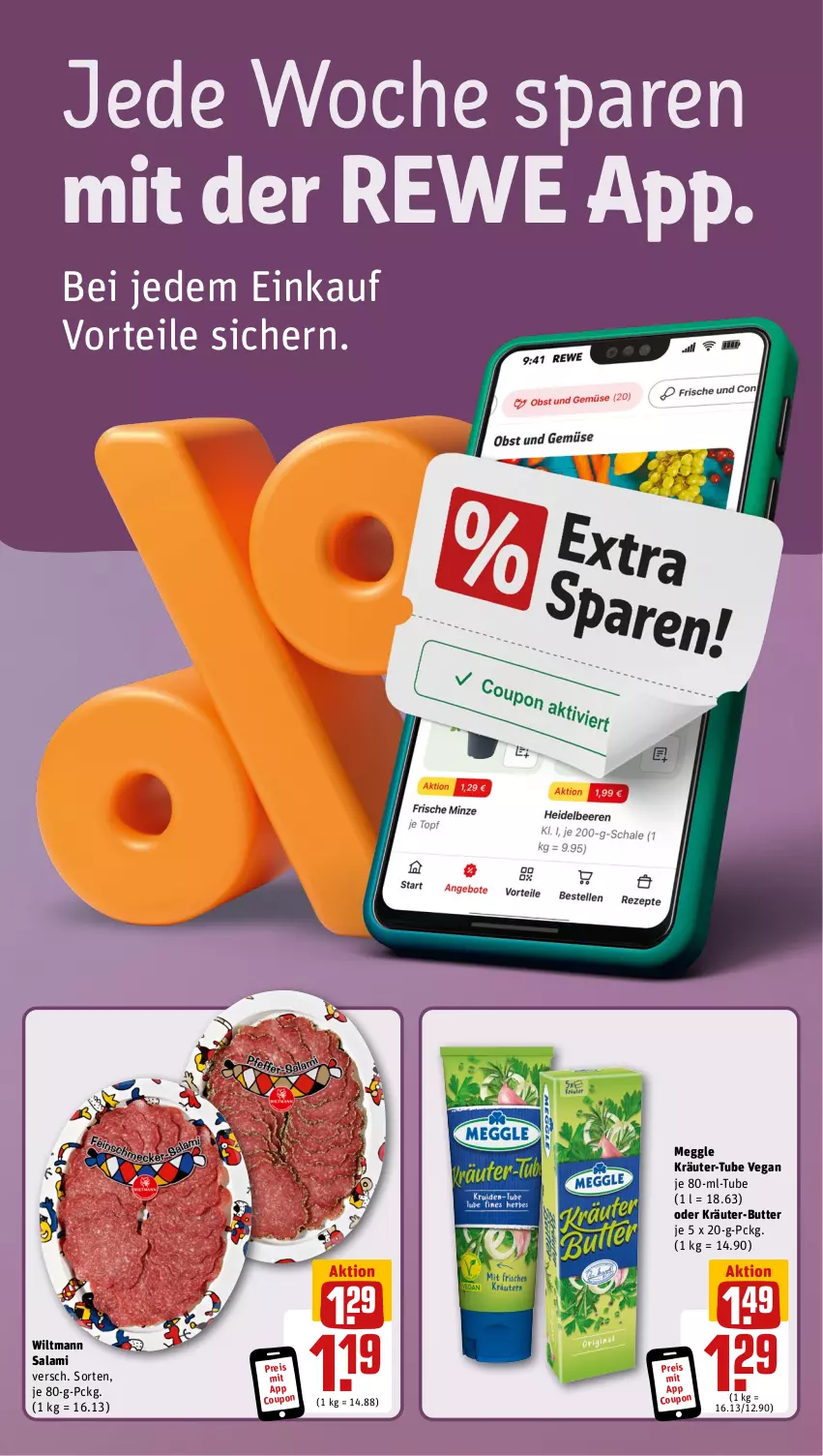 Aktueller Prospekt Rewe - Prospekte - von 04.11 bis 09.11.2024 - strona 2 - produkty: butter, coupon, eis, kräuter, kräuter-butter, meggle, oder kräuter, reis, salami, Ti, wiltmann