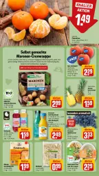 Gazetka promocyjna Rewe - Prospekte - Gazetka - ważna od 09.11 do 09.11.2024 - strona 6 - produkty: ananas, beere, beeren, bio, buch, Cif, clementinen, creme, cremesuppe, direktsaft, Garten, heidelbeere, heidelbeeren, Innocent, kartoffel, LG, mac, orange, rewe bio, rezept, rezepte, rote tafeläpfel, saft, salat, Schal, Schale, suppe, tafeläpfel, Ti, tisch, Weißkohl