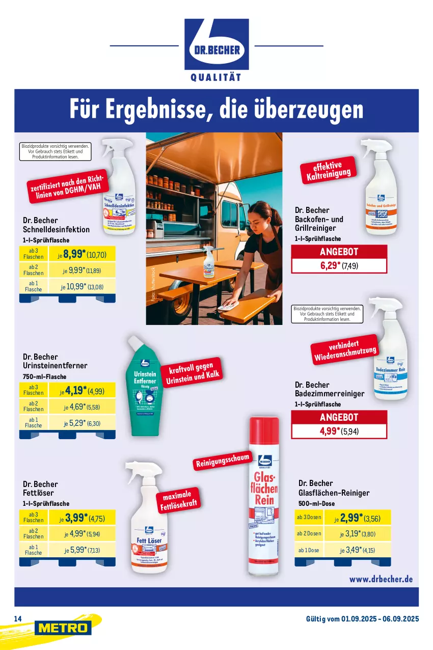Aktueller Prospekt Metro - Starke Marken - von 01.09 bis 06.09.2025 - strona 14 - produkty: airwick, angebot, backofen, Bad, Becher, calgon, Desinfektion, Fettlöser, Finish, flasche, geschirr, geschirrspülmittel, grill, Grillreiniger, LG, Ofen, Palette, papier, reiniger, sagrotan, sprühflasche, spülmittel, Ti, vanish, waschmittel, wasser, wasserenthärter, WICK