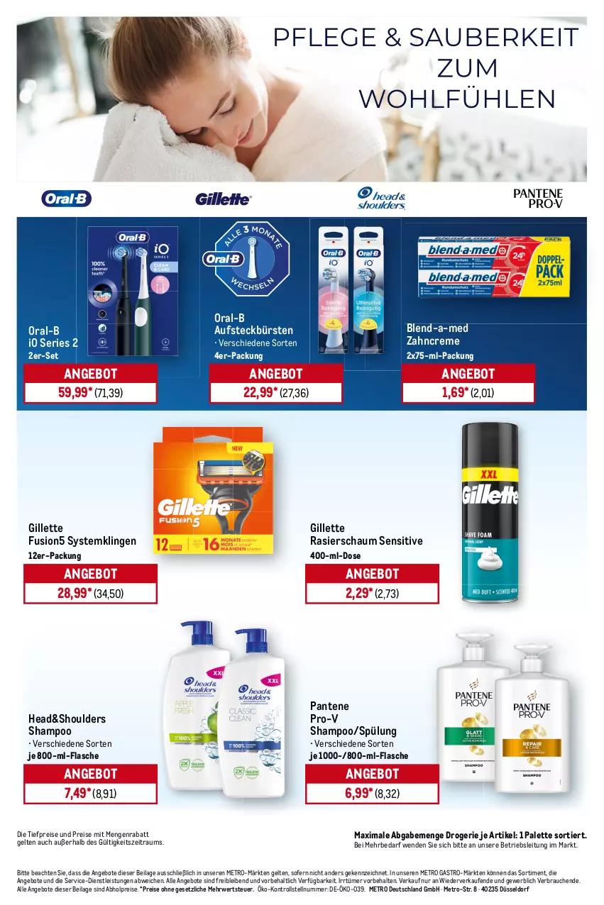 Aktueller Prospekt Metro - Starke Marken - von 01.09 bis 06.09.2025 - strona 17 - produkty: abholpreise, angebot, angebote, aufsteckbürsten, blend-a-med, bürste, bürsten, creme, eis, flasche, fusion5, gillette, ilag, Metro, metro gastro, oral-b, Palette, pantene, pantene pro-v, pro-v, Rasierschaum, Rauch, reis, rwe, shampoo, spülung, Systemklingen, Ti, tiefpreis, zahncreme