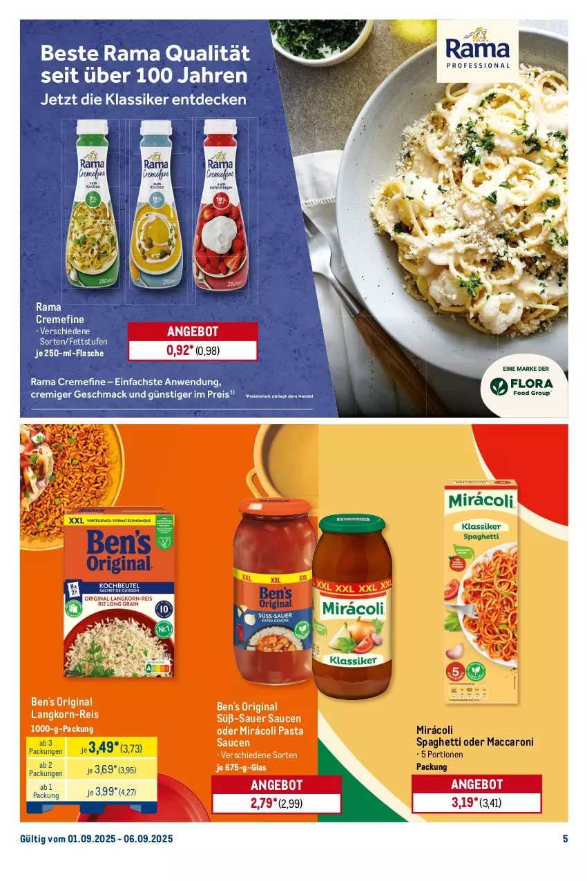 Aktueller Prospekt Metro - Starke Marken - von 01.09 bis 06.09.2025 - strona 5 - produkty: ACC, andechser natur, angebot, auer, Bau, Bauer, Becher, bio, creme, eis, flasche, frischkäse, frischkäsezubereitung, frucht, fruchtjoghurt, gin, joghur, joghurt, jogurt, Käse, korn, mac, milch, Mirácoli, natur, pasta, Pasta Sauce, rama, rama cremefine, reis, sauce, saucen, spaghetti, Ti, vollmilch