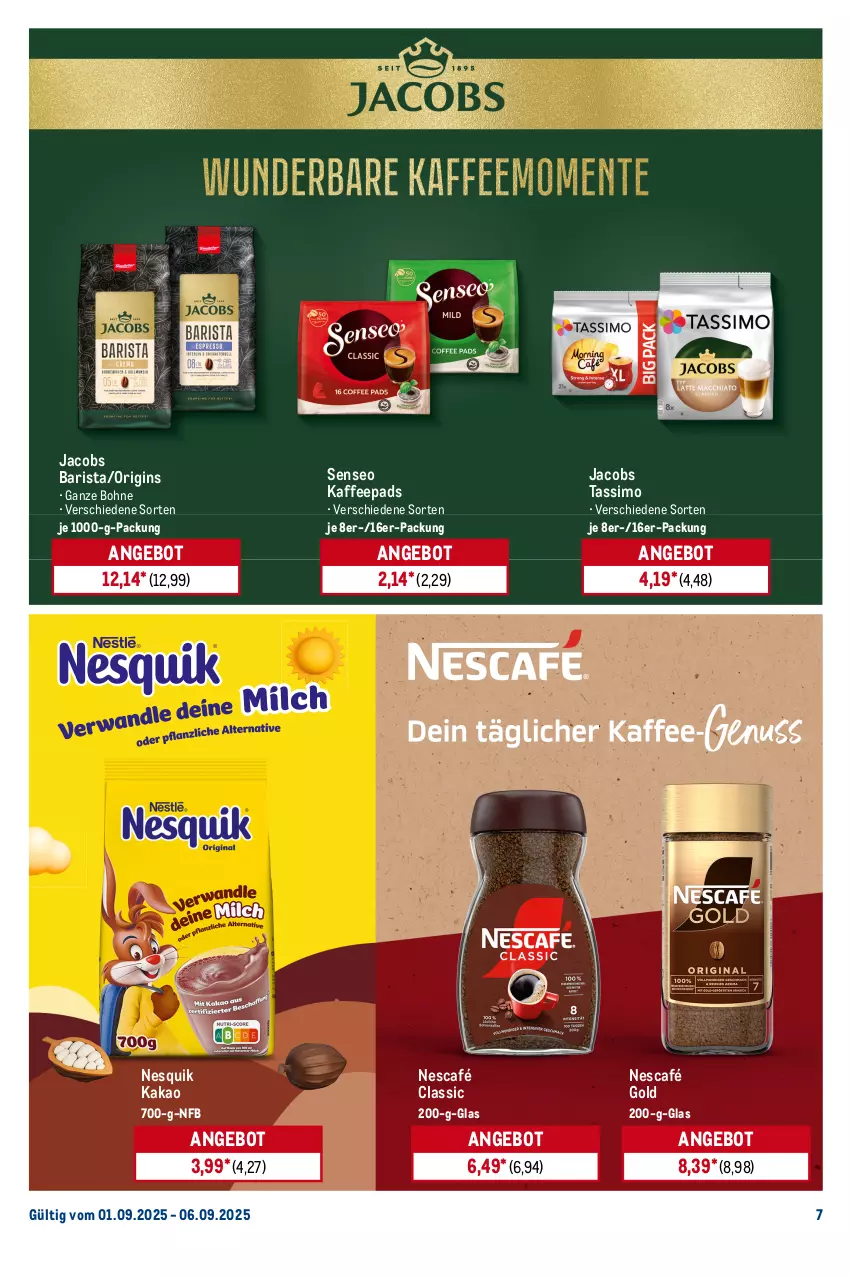 Aktueller Prospekt Metro - Starke Marken - von 01.09 bis 06.09.2025 - strona 7 - produkty: angebot, beutel, blume, blumen, blumenöl, bohne, eis, flasche, gin, händlmaier, Hausmacher, jacobs, jacobs tassimo, kaffee, kaffeepads, kakao, mac, maggi, maggi fix, meerrettich, Nescafé, nescafé gold, nesquik, reis, Rettich, sahne, sauce, saucen, senf, senseo, sim, sonnenblume, sonnenblumen, sonnenblumenöl, tassimo, thomy, Ti, würzsauce, würzsaucen