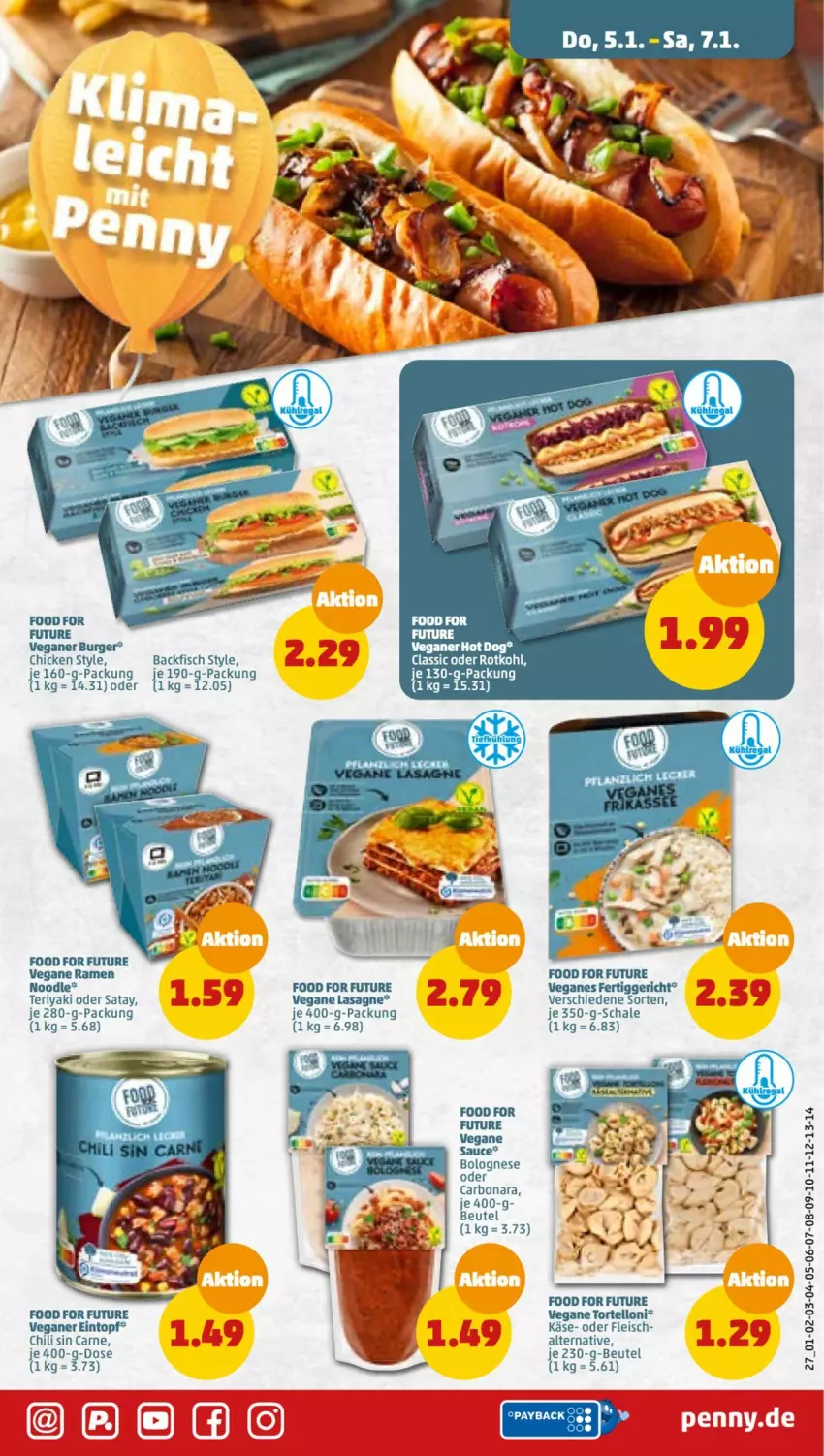 Aktueller Prospekt Penny - Prospekte - von 02.01 bis 07.01.2023 - strona 27 - produkty: backfisch, beutel, bolognese, Bona, burger, chili, eintopf, eis, fertiggericht, fisch, fleisch, hot dog, Käse, lasagne, rotkohl, Schal, Schale, Ti, topf, torte, tortelloni