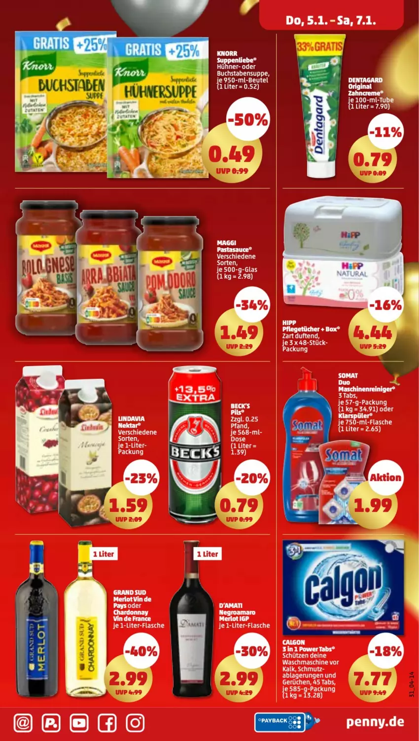 Aktueller Prospekt Penny - Prospekte - von 02.01 bis 07.01.2023 - strona 31 - produkty: buch, flasche, je 1-liter-flasche, klarspüler, maschinenreiniger, merl, merlot, pasta, reiniger, sauce, Schütze, somat, suppe, Ti, tücher, waschmaschine