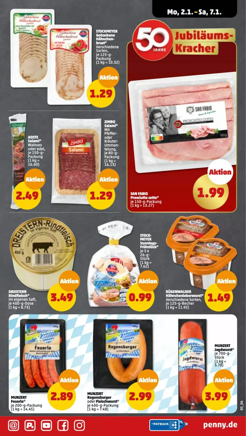 Aktueller Prospekt Penny - Prospekte - von 02.01 bis 07.01.2023 - strona 5 - produkty: Becher, burger, dreistern, eis, fleisch, fleischwurst, geback, jagdwurst, kräuter, nuss, pfeffer, regensburger, reis, rügenwalder, saft, salami, Ti, walnuss, wurst