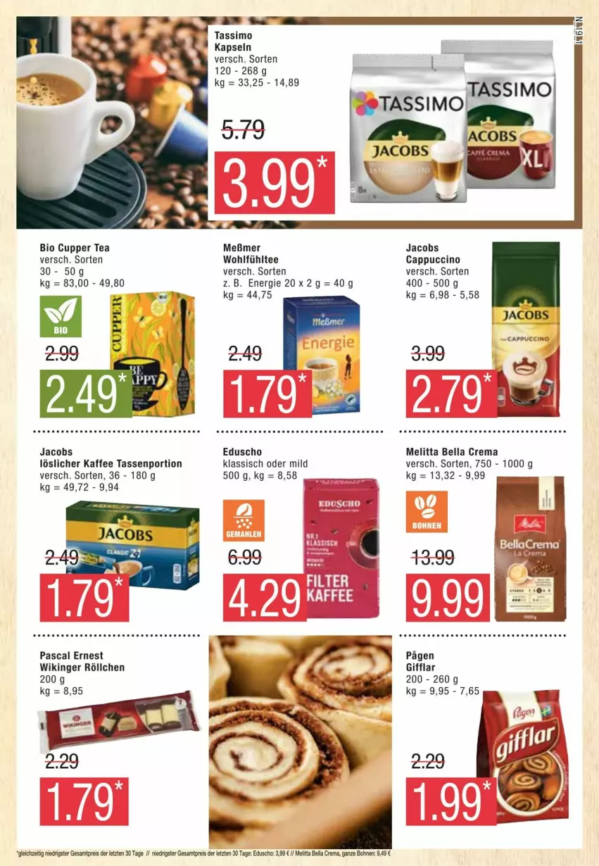 Aktueller Prospekt Edeka - Prospekte - von 13.01 bis 20.01.2024 - strona 19 - produkty: bella crema, bio, Cap, cappuccino, cin, eduscho, jacobs, kaffee, löslicher kaffee, melitta, Meßmer, sim, tasse, tassimo, tee, Ti, ZTE