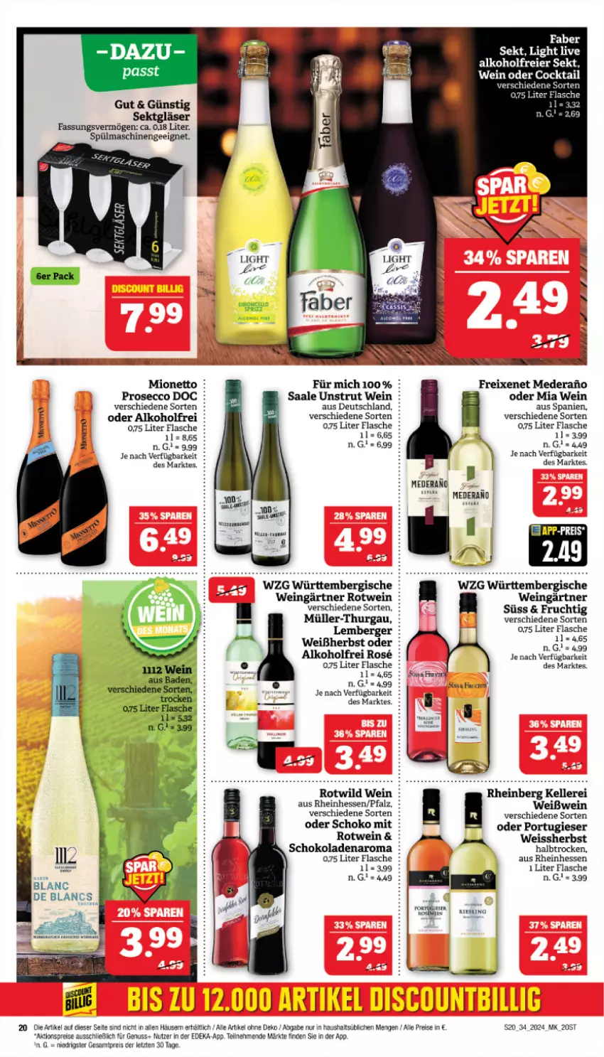 Aktueller Prospekt Marktkauf - Prospekt - von 18.08 bis 24.08.2024 - strona 20 - produkty: alkohol, Berger, deka, ecco, eier, eis, elle, flasche, freixenet, frucht, mionetto, Müller, nuss, prosecco, Rana, reis, rotwein, schoko, schokolade, schokoladen, sekt, spülmaschinen, Ti, wein, Weißwein, Wild, ZTE