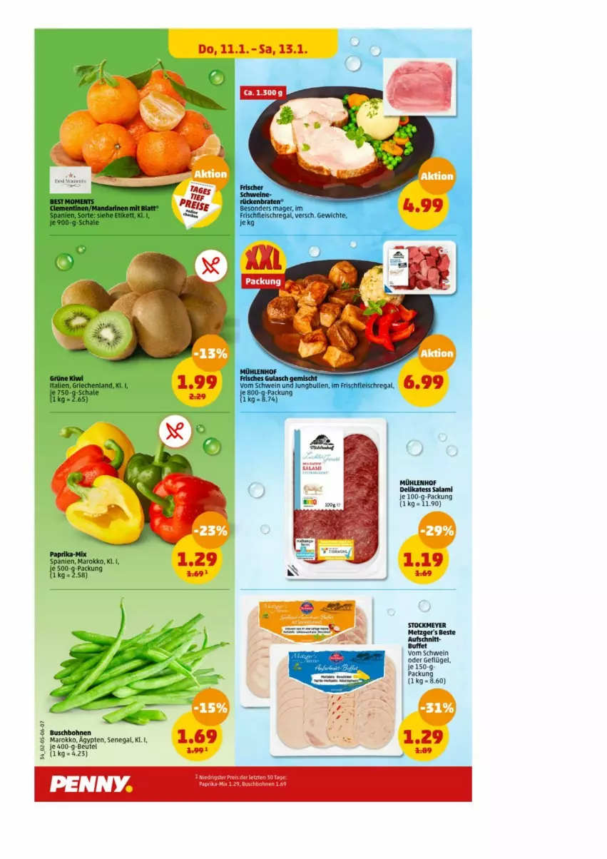 Aktueller Prospekt Penny - Prospekte - von 08.01 bis 13.01.2024 - strona 30 - produkty: beutel, bohne, bohnen, Buschbohnen, eis, fleisch, Geflügel, gulasch, regal, schwein, wein