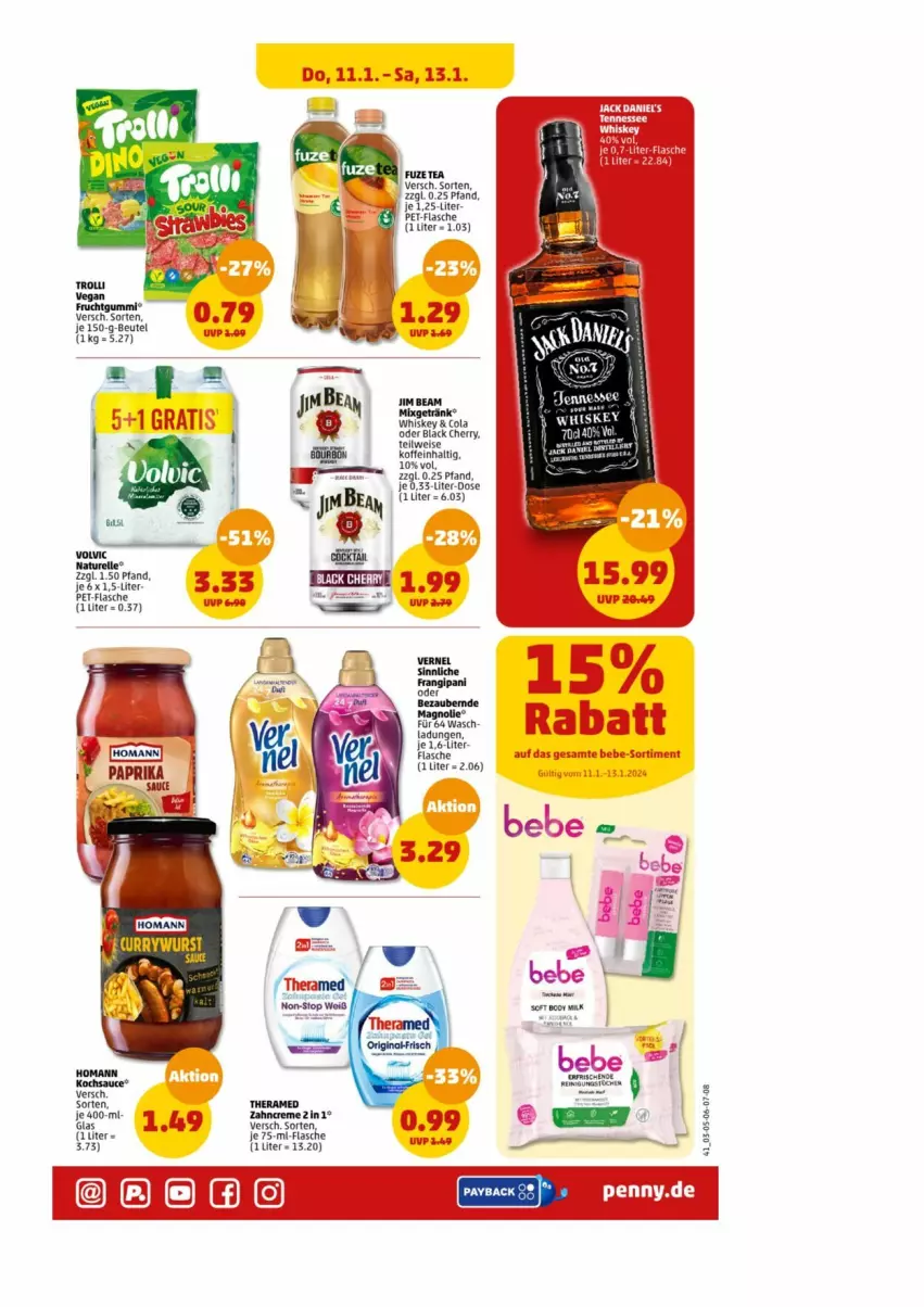 Aktueller Prospekt Penny - Prospekte - von 08.01 bis 13.01.2024 - strona 37 - produkty: Bebe, eis, elle, flasche, fuzetea, lack, pet-flasche, tee, Ti, vernel