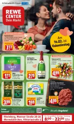 Gazetka promocyjna Rewe - Prospekte - Gazetka - ważna od 13.02 do 13.02.2022 - strona 1 - produkty: aktionspreis, angebot, angebote, Astra, braten, butter, eis, elle, fleisch, hackfleisch, Heu, hochland, jacobs, jacobs krönung, landliebe, milka, reis, Ria, rind, rindfleisch, rosen, rotkäppchen, rum, schwein, schweine, sekt, Ti, uhr, wein, weine