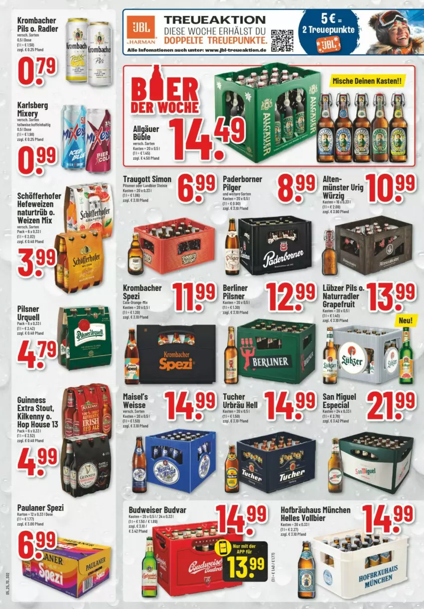 Aktueller Prospekt Trinkgut - Prospekte - von 26.01 bis 01.02.2025 - strona 2 - produkty: berliner, bier, budweiser, eis, elle, grapefruit, Hefe, hefeweizen, karlsberg, krombache, krombacher, LG, Lübzer, natur, Paula, paulaner, pils, pilsner, radler, schöfferhofer, sim, Spezi, Ti, weizen mix