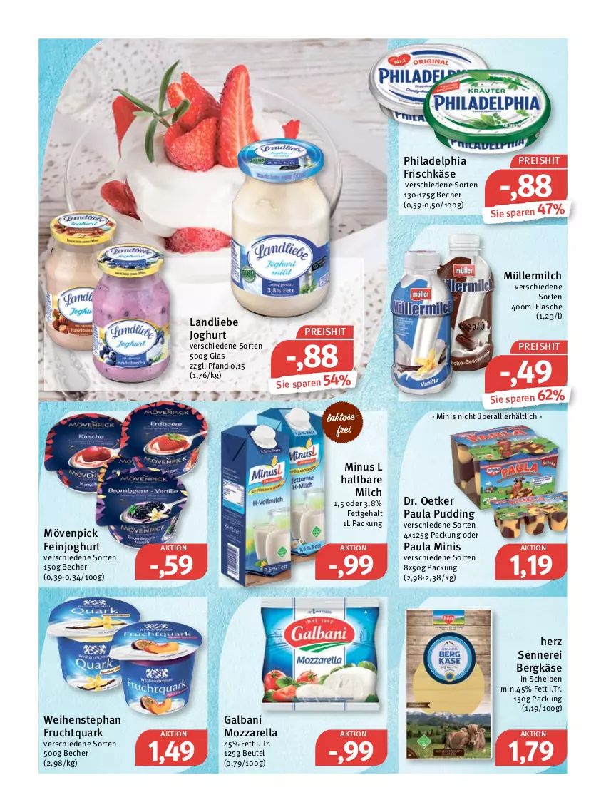 Aktueller Prospekt Feneberg - Prospekte - von 19.05 bis 21.05.2022 - strona 7 - produkty: Becher, Bergkäse, beutel, Dr. Oetker, eis, feinjoghurt, flasche, frischkäse, frucht, Fruchtquark, galbani, haltbare milch, joghur, joghurt, Käse, landliebe, landliebe joghurt, milch, mövenpick, mozzarella, Müller, müllermilch, Paula, paula pudding, philadelphia, pudding, quark, reis, rel, Ti, weihenstephan