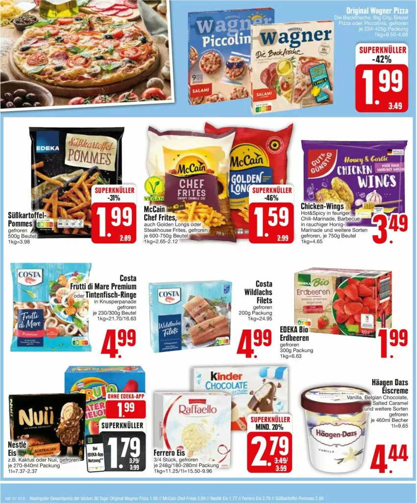 Aktueller Prospekt Edeka - Prospekte - von 09.09 bis 14.09.2024 - strona 10 - produkty: barbecue, Becher, beere, beeren, beutel, bio, caramel, chili, cola, creme, deka, edeka bio, eis, eiscreme, erdbeere, erdbeeren, ferrero, filet, filets, fisch, frutti di mare, Golden Longs, honig, lachs, LG, marinade, raffaello, Rauch, ring, steak, Ti, Wild, wildlachs