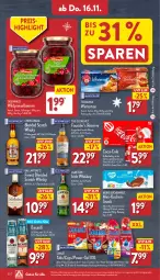 Gazetka promocyjna Aldi Nord - Von Montag - Gazetka - ważna od 18.11 do 18.11.2023 - strona 30 - produkty: aus der tiefkühlung, ball, beere, beeren, blended scotch, blended scotch whisky, Cap, coca-cola, cola, creme, eis, elle, flasche, gin, irish whiskey, jameson, kuchen, leine, odenwald, power-gel, regal, reis, scotch, scotch whisky, single malt, snack, somat, tee, teekanne, teller, Ti, whiskey, whisky, Wild, ZTE