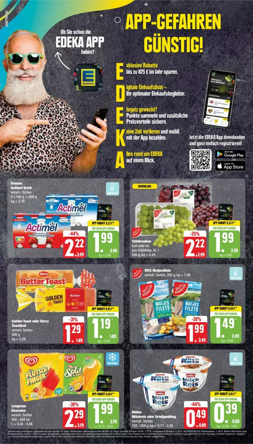 Aktueller Prospekt Edeka - Prospekte - von 29.01 bis 03.02.2024 - strona 2 - produkty: butter, coupon, eis, google play, Grießpudding, langnese, preisvorteil, pudding, reis, rel, Ti