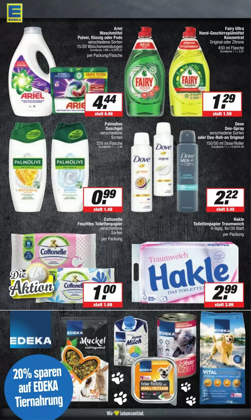 Aktueller Prospekt Edeka - Prospekte - von 18.05 bis 25.05.2024 - strona 13 - produkty: ariel, deka, deo, duschgel, eis, feuchtes toilettenpapier, flasche, geschirr, geschirrspülmittel, gin, hakle, olive, palmolive, papier, Pods, reis, roll-on, Roller, spülmittel, Ti, toilettenpapier, waschmittel, zitrone