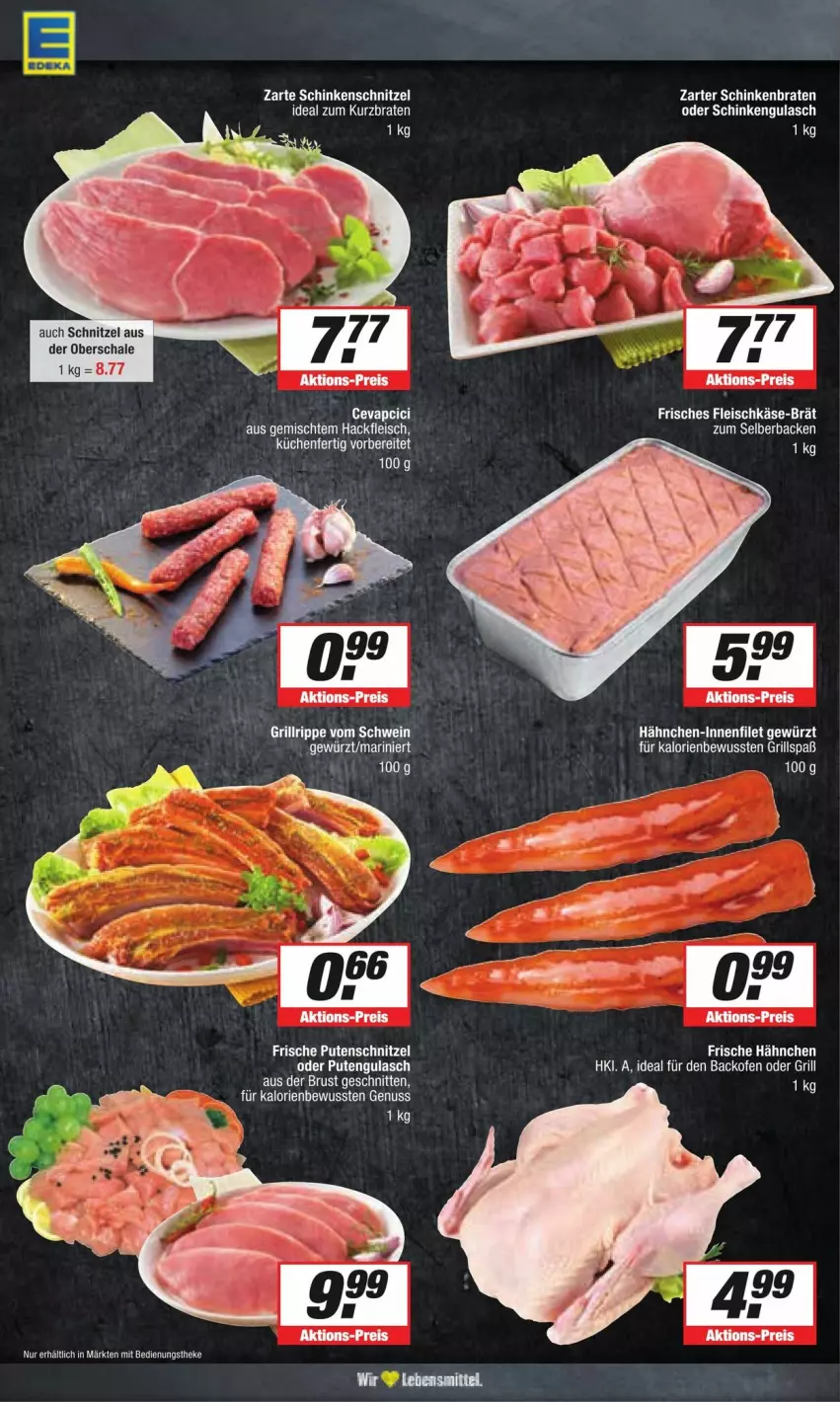 Aktueller Prospekt Edeka - Prospekte - von 18.05 bis 25.05.2024 - strona 5 - produkty: backofen, braten, eis, ente, filet, fleisch, fleischkäse, gewürz, grill, gulasch, hackfleisch, Käse, küche, Küchen, nuss, Ofen, pute, putenschnitzel, reis, Schal, Schale, schinken, schinkenbraten, schinkenschnitzel, schnitten, schnitzel, Ti