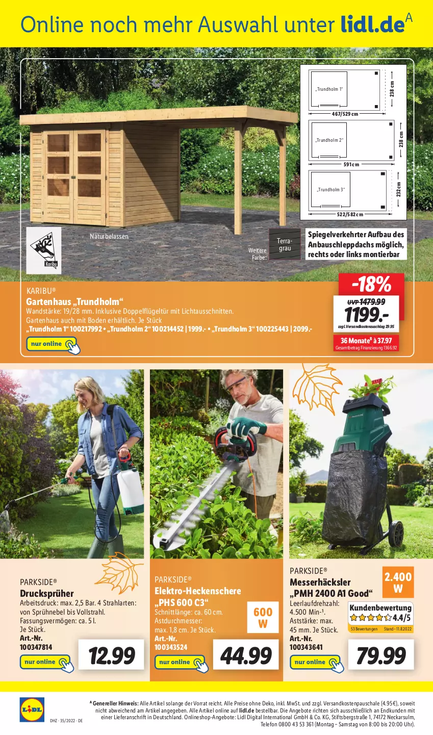 Aktueller Prospekt Lidl - Wochen-Highlights im Onlineshop - von 29.08 bis 04.09.2022 - strona 2 - produkty: angebot, angebote, Bau, eis, Elektro, elle, Garten, Gartenhaus, heckenschere, messer, natur, ndk, Parkside, reis, rel, Schal, Schale, Schere, schnitten, spiegel, telefon, Ti, uhr