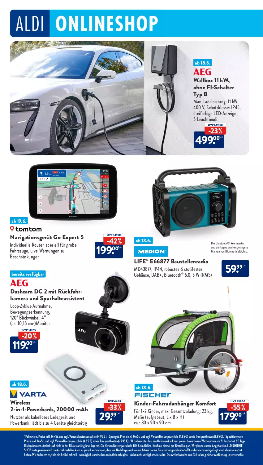 Aktueller Prospekt AldiSud - NÄCHSTE WOCHE - von 19.06 bis 24.06.2023 - strona 21 - produkty: aldi, angebot, angebote, Anhänger, auer, aust, Bank, Bau, Dashcam, eis, elle, erde, Fahrrad, gin, kamera, Kinder, ladegerät, monitor, navigationsgerät, ndk, powerbank, Radio, reis, rel, Schal, Schale, Spezi, Sport, Ti, uhr