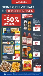 Gazetka promocyjna AldiSud - NÄCHSTE WOCHE - Gazetka - ważna od 24.06 do 24.06.2023 - strona 35 - produkty: alle artikel ohne dekoration, bacon, barbecue, Berger, bratwurst, brot, curry, currywurst, dekoration, Dinkelbrot, eis, elle, flasche, gewürz, gin, grill, grillsauce, jalapeño, je 250-g-packung, kräuter, Kühne, löwensenf, mccain, meggle, nürnberger, Ofen, reis, rostbratwurst, sauce, saucen, senf, steinofen, teller, Ti, wurst, ZTE