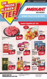 Gazetka promocyjna Markant - Prospekte - Gazetka - ważna od 18.03 do 18.03.2023 - strona 1 - produkty: Bau, Becher, beutel, eis, Etiqueta Blanca, flammkuchen, flasche, fleisch, hackfleisch, hackfleisch gemischt, jacobs, kuchen, lamm, osborne, rind, rwe, schinken, schwein, schwein und rind, tafeläpfel, Ti, uhr, veterano, wein