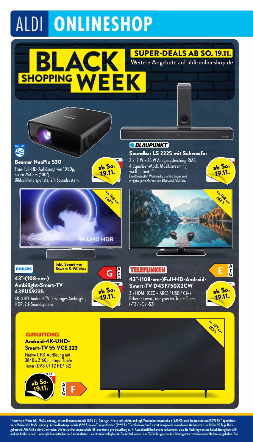 Aktueller Prospekt Aldi Nord - Von Montag - von 20.11 bis 25.11.2023 - strona 32 - produkty: aldi, angebot, angebote, Bau, dekoration, dvb, eis, erde, HDMI, ndk, reis, Schal, Schale, soundbar, Sport, Subwoofer, Ti, tuner, uhd, uhr, usb