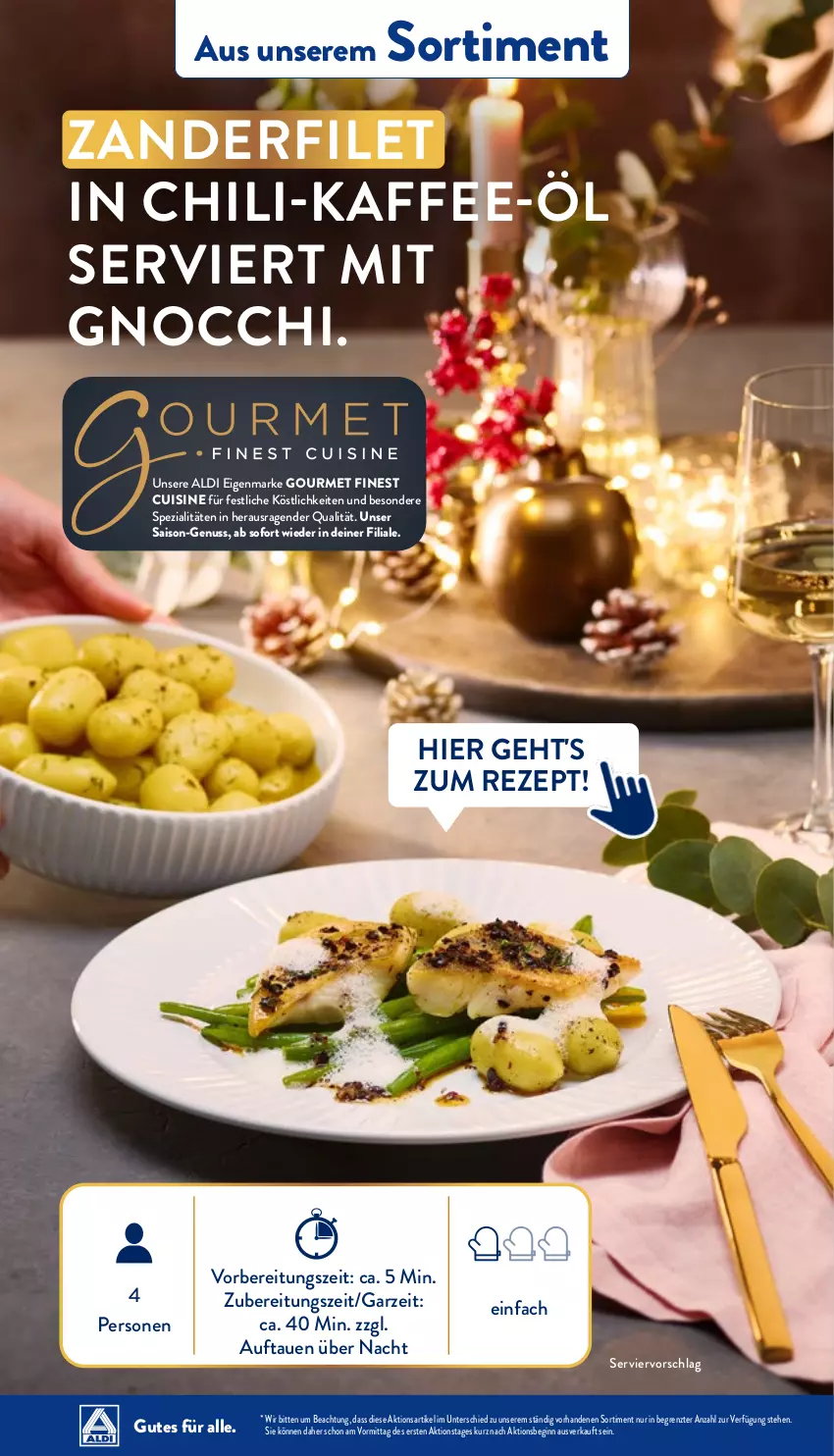 Aktueller Prospekt Aldi Nord - Von Montag - von 20.11 bis 25.11.2023 - strona 36 - produkty: aldi, chili, filet, gin, gnocchi, kaffee, nuss, rezept, Spezi, Ti, Zander, ZTE