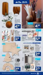 Gazetka promocyjna Aldi Nord - Von Montag - Gazetka - ważna od 25.11 do 25.11.2023 - strona 17 - produkty: auer, Bau, besteck, blume, blumen, cider, cin, dell, Duftkerze, elle, flasche, gin, Holz, kerze, Leuchte, Mode, papier, Raumduft, Ria, ring, Serviette, servietten, Serviettenring, Stabkerze, tee, Teelicht, teelichte, teller, Ti, Untersetzer, vanille, Vase, ZTE