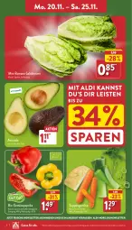 Gazetka promocyjna Aldi Nord - Von Montag - Gazetka - ważna od 25.11 do 25.11.2023 - strona 2 - produkty: aldi, angebot, avocado, bio, Bio-Gemüse, eis, paprika, salat, salatherzen, suppe, suppen, Ti, trolli, ZTE