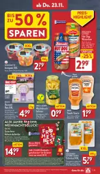 Gazetka promocyjna Aldi Nord - Von Montag - Gazetka - ważna od 25.11 do 25.11.2023 - strona 29 - produkty: Adventskalender, aldi, antipasti, asti, basmati, Basmati Reis, bohne, bohnen, böklunder, braten, eis, Elektro, elle, erde, flasche, gewürz, gin, gutfried, gutschein, gutscheine, heinz, leine, LG, Liege, reis, sac, sauce, schnitzel, schoko, schokolade, schokoladen, snack, Spezi, teller, Ti, tisch, usb, würstchen, ZTE