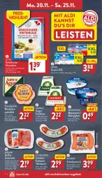 Gazetka promocyjna Aldi Nord - Von Montag - Gazetka - ważna od 25.11 do 25.11.2023 - strona 6 - produkty: actimel, aldi, angebot, angebote, auer, aufschnitt, Becher, chavroux, danone, eis, feta, frischkäse, gin, grill, hirtenkäse, ideal zum grillen, joghur, joghurt, Käse, krakauer, mascarpone, Mett, mettwurst, milch, rahmjoghurt, reis, schinken, schinkenkrakauer, schinkenwurst, Spezi, Ti, weichkäse, weihenstephan, wurst