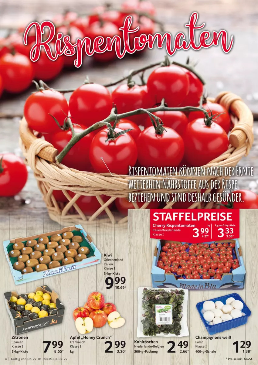 Aktueller Prospekt Selgros - Vorschau:
            Food - von 27.01 bis 02.02.2022 - strona 4 - produkty: apfel, champignon, champignons, eis, LG, reis, Schal, Schale, Ti, zitrone, zitronen