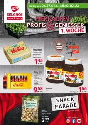 Gazetka promocyjna Selgros - Vorschau:
            Food - Gazetka - ważna od 02.02 do 02.02.2022 - strona 1 - produkty: butter, coca-cola, cola, eis, flasche, LG, nutella, pistazien, Ti