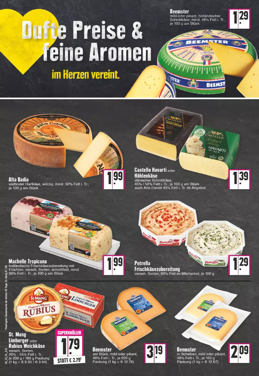 Aktueller Prospekt E Center - Angebote der Woche - von 27.02 bis 04.03.2023 - strona 12 - produkty: angebot, arla, Bad, Beemster, dänischer schnittkäse, eis, elle, esrom, frischkäse, frischkäsezubereitung, früchte, früchten, hartkäse, höhlenkäse, holländischer schnittkäse, Käse, mac, milch, petrella, reis, rel, Rubius, schnittkäse, südtiroler, Ti, weichkäse, ZTE