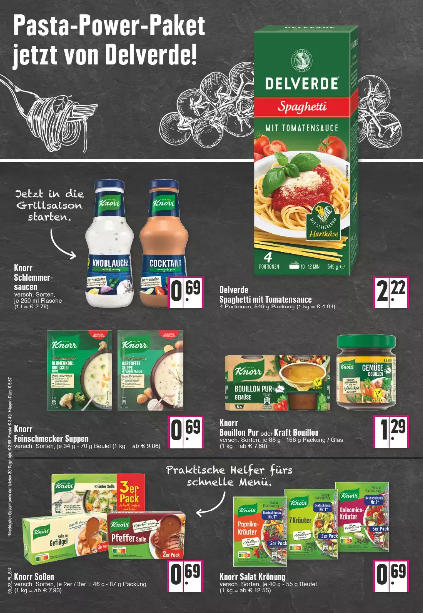 Aktueller Prospekt E Center - Angebote der Woche - von 27.02 bis 04.03.2023 - strona 14 - produkty: beutel, elle, erde, flasche, grill, knorr, kraft, pasta, salat, sauce, Soße, spaghetti, Ti, tisch, tomate, tomaten, tomatensauce